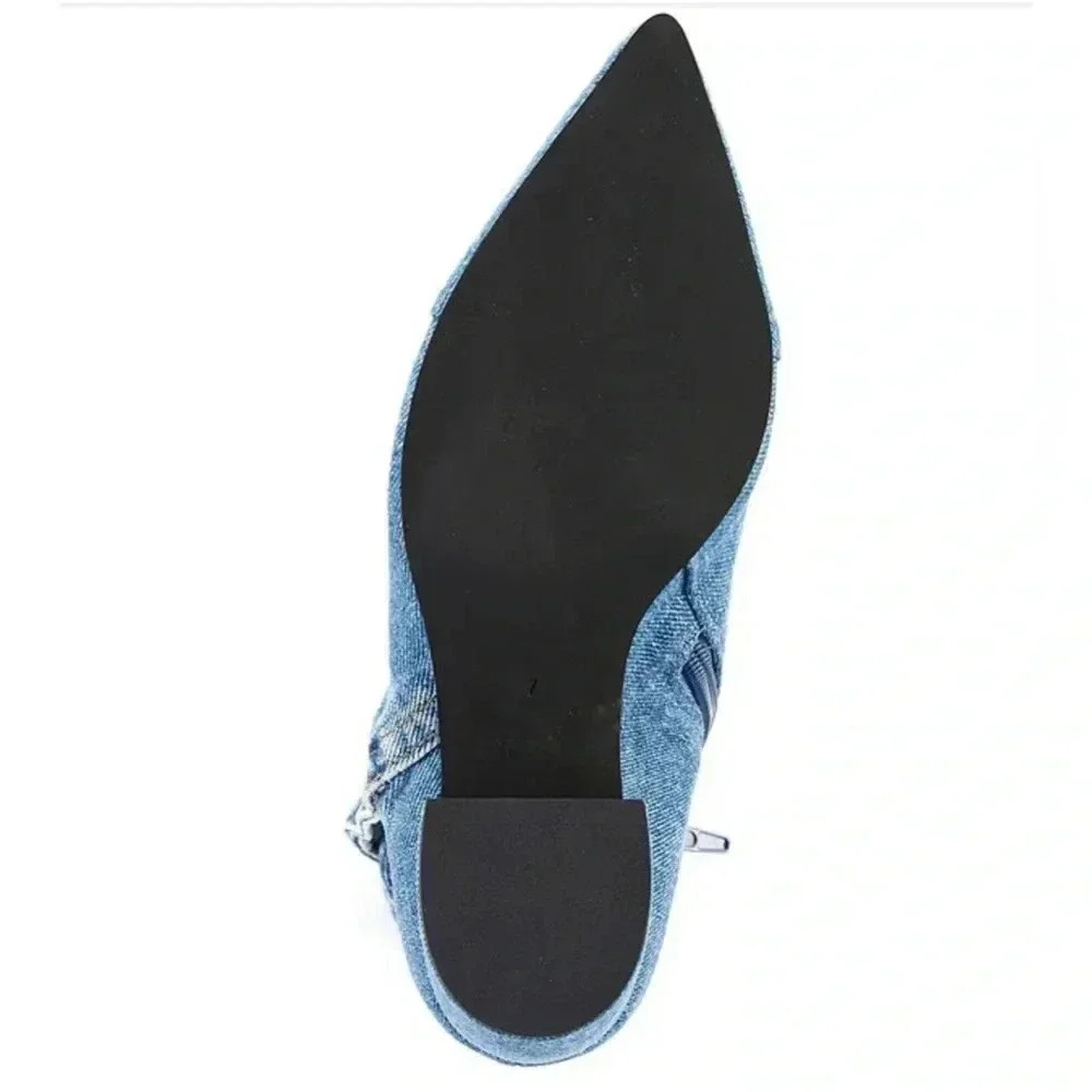 Jeffrey Campbell Finite Denim booties sz 6 new - Picture 6 of 6
